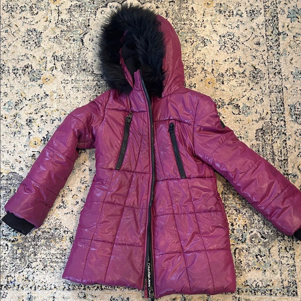 Calvin Klein Jeans Kids' Purple Puffer Coat